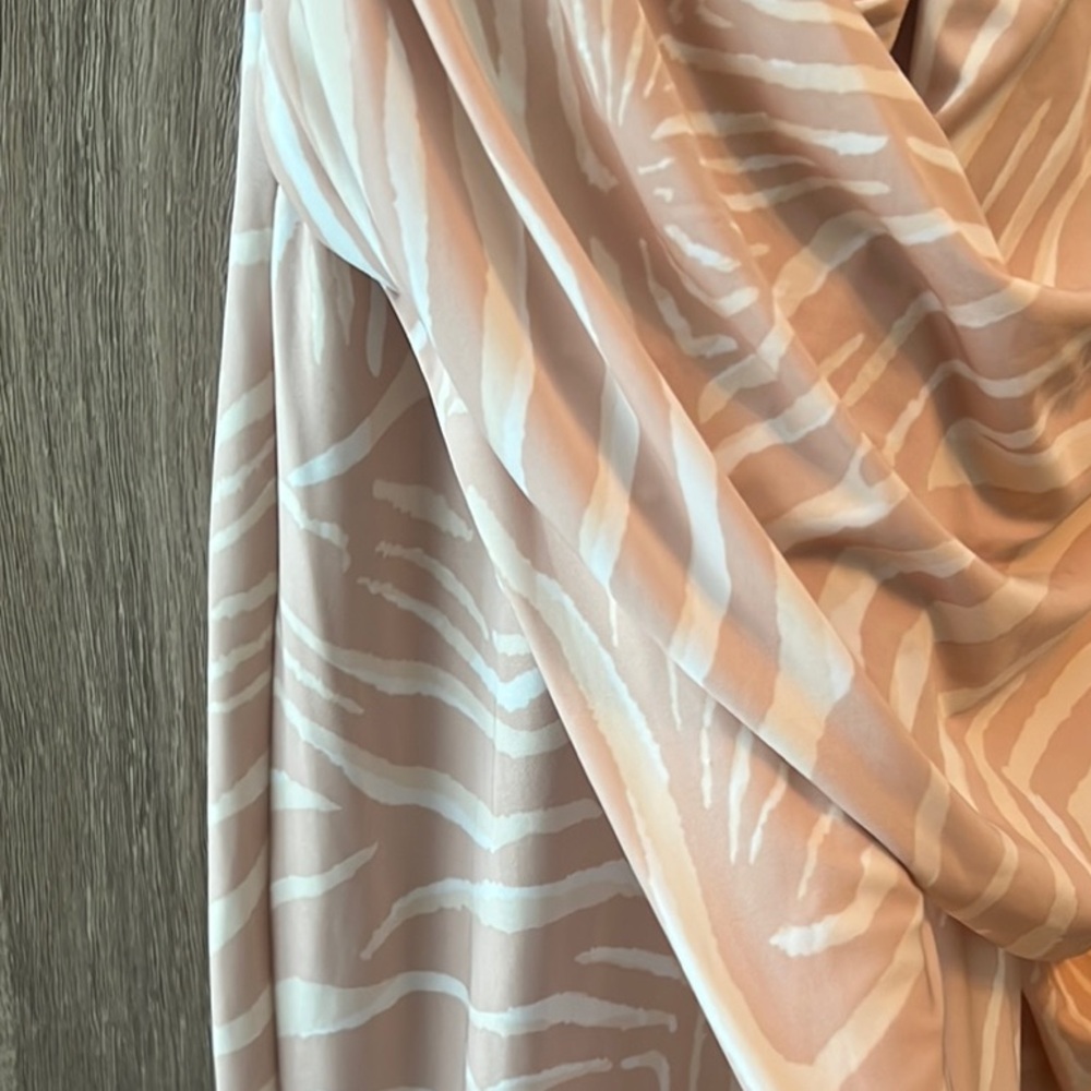 RACHEL Rachel Roy White and Tan Sleeveless Faux wrap Maxi Dress M - Picture 6 of 9